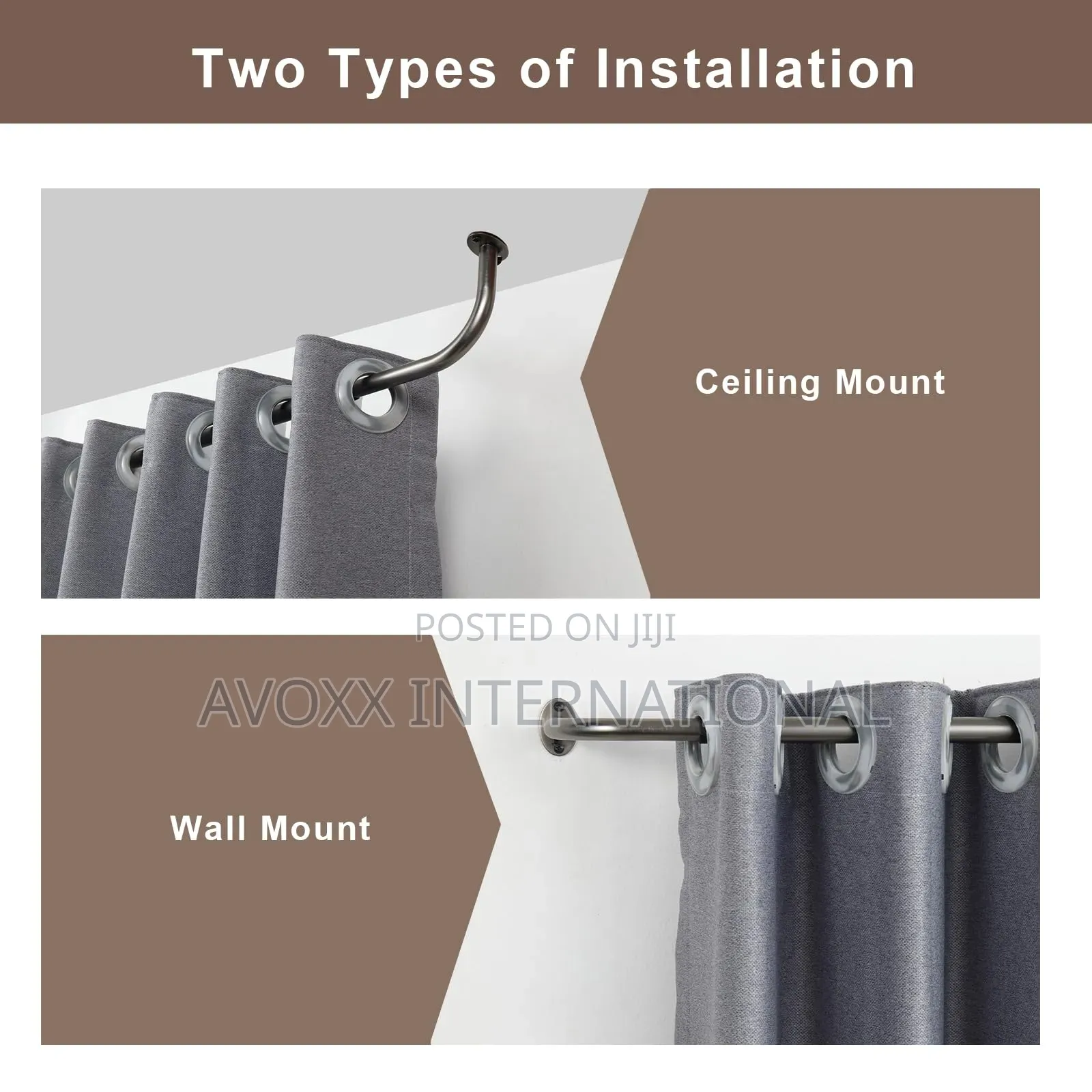 YuMierle Room Darkening Curtain Rod (2 Pack Black)