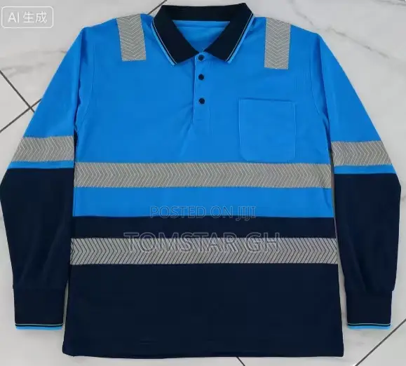 Blue Reflective Polo Shirt