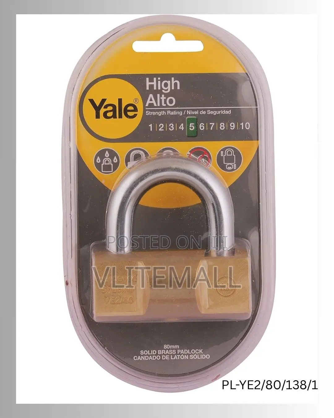 Yale 80mm Hammer Padlock Pl-Ye2/80/138/1