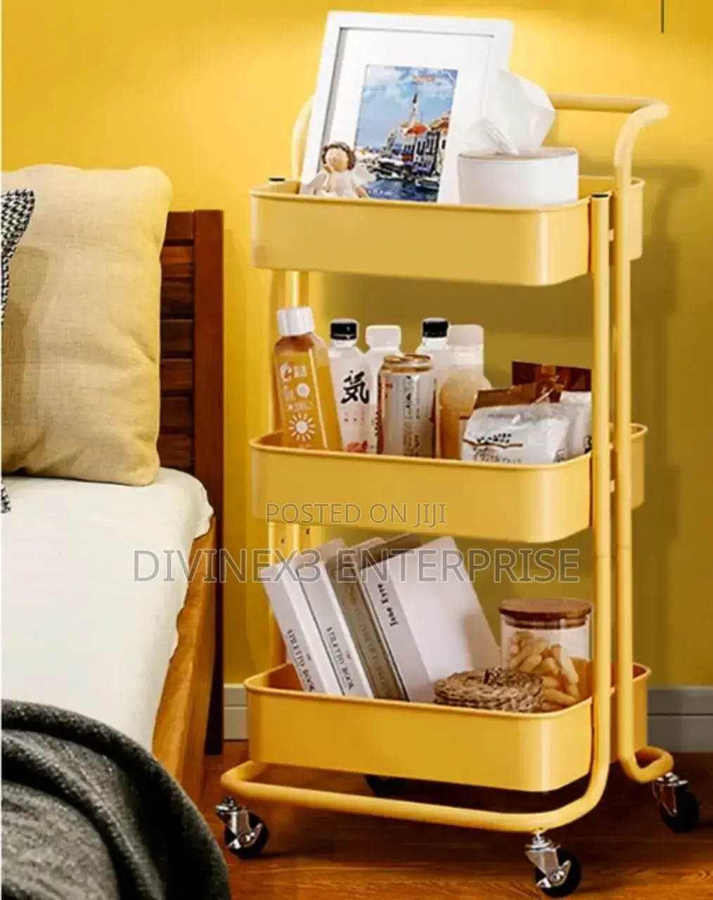 3-Tier Metal Storage Trolley