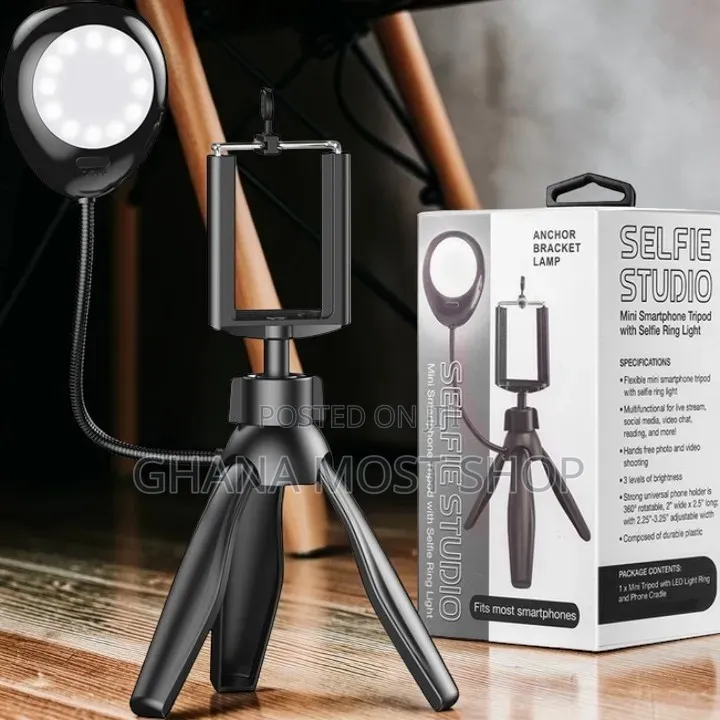 Mini Tripod Phone Holder With Selfie Ring Light(3110)