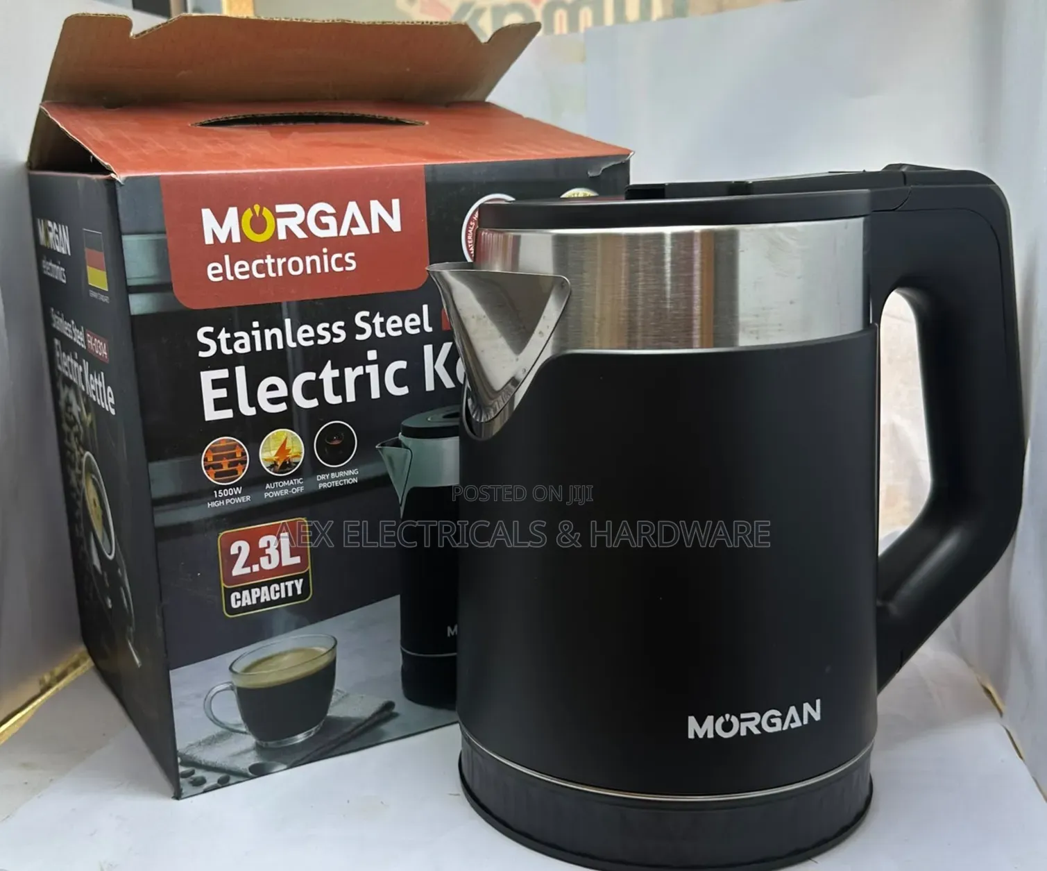 Morgan Stainless Steel Electric Kettle 2.3L – 1500W