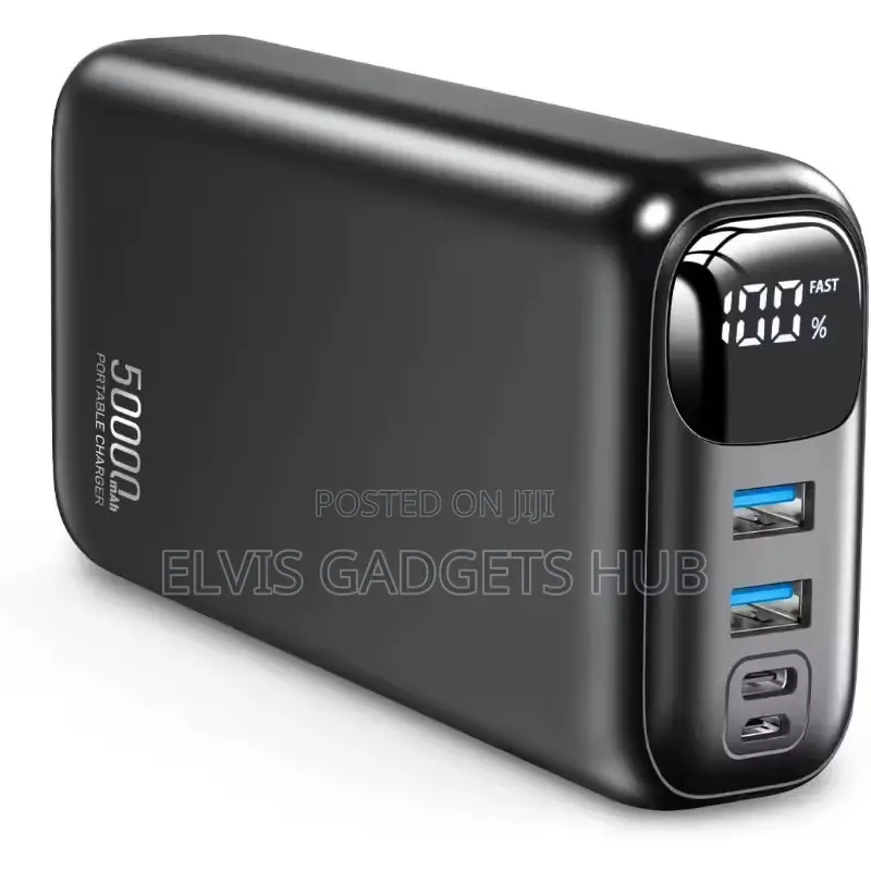 P5 50000mAh Power Bank - 22.5W Fast Charging Black