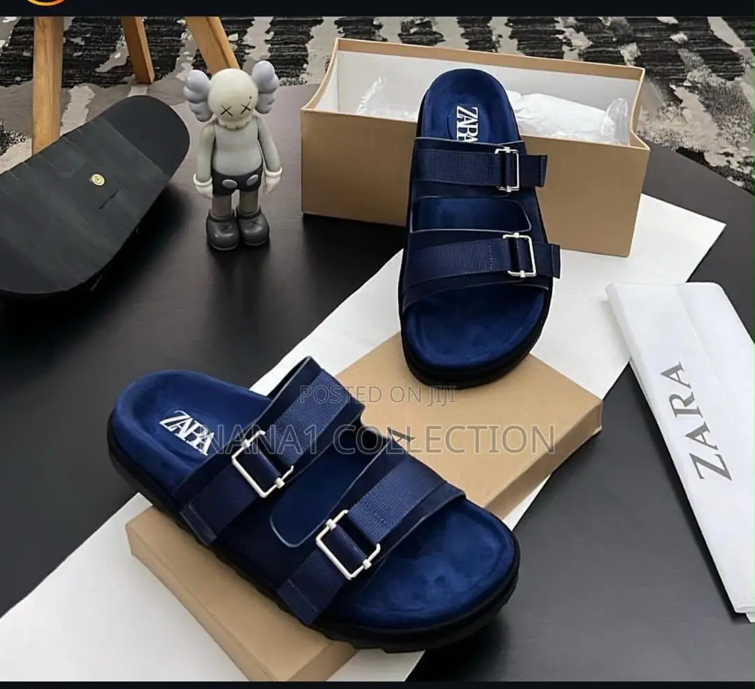 Zara Adjustable Double — Buckle Slide Sandals