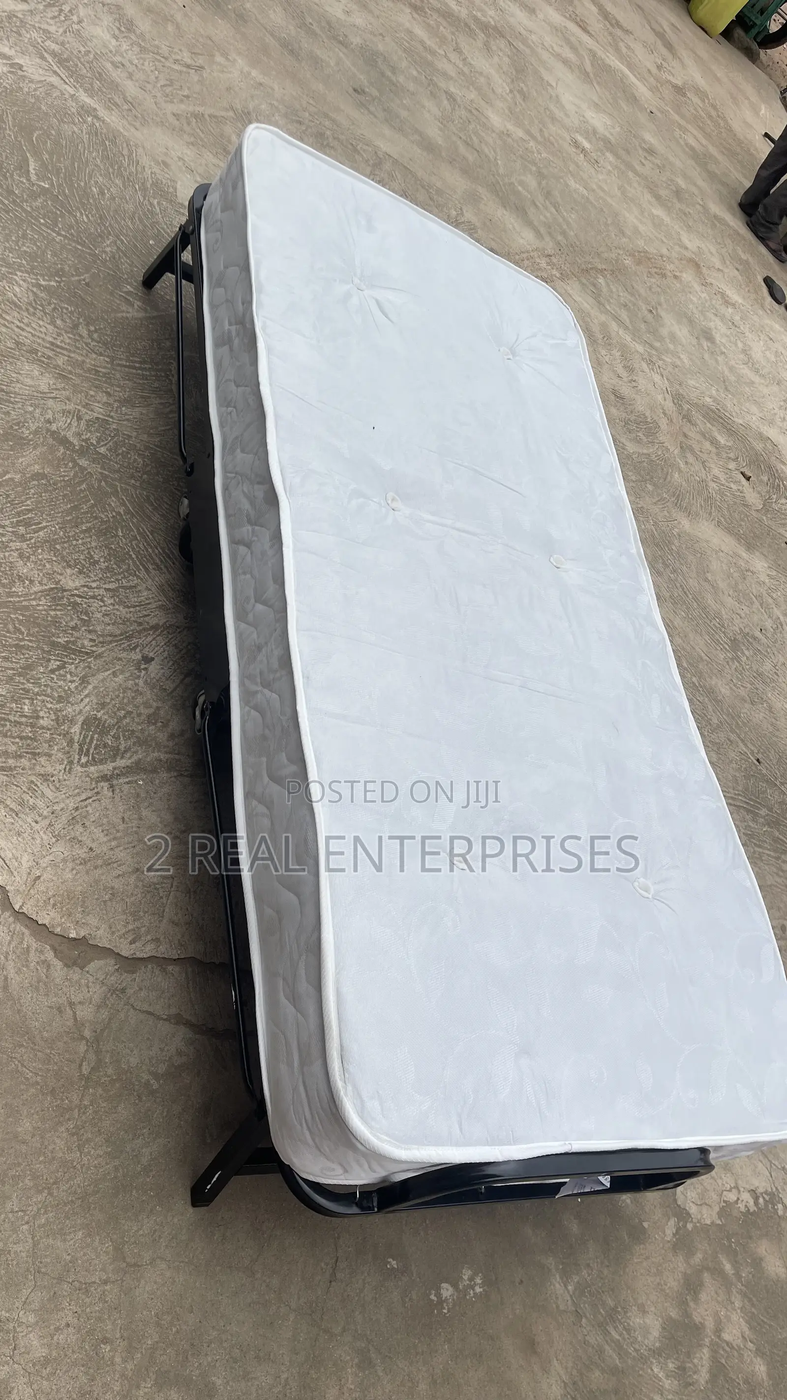 Folding Metal Frame Bed With Memory Foam Mattress 75 X38 Pre Owned UK