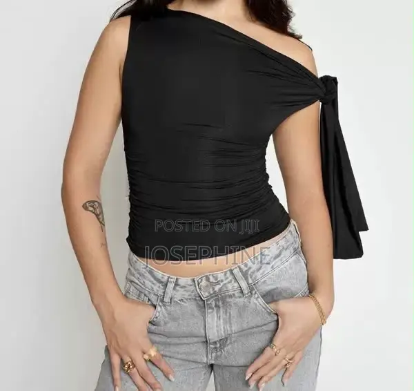 Asymmetrical One Side Tie Top