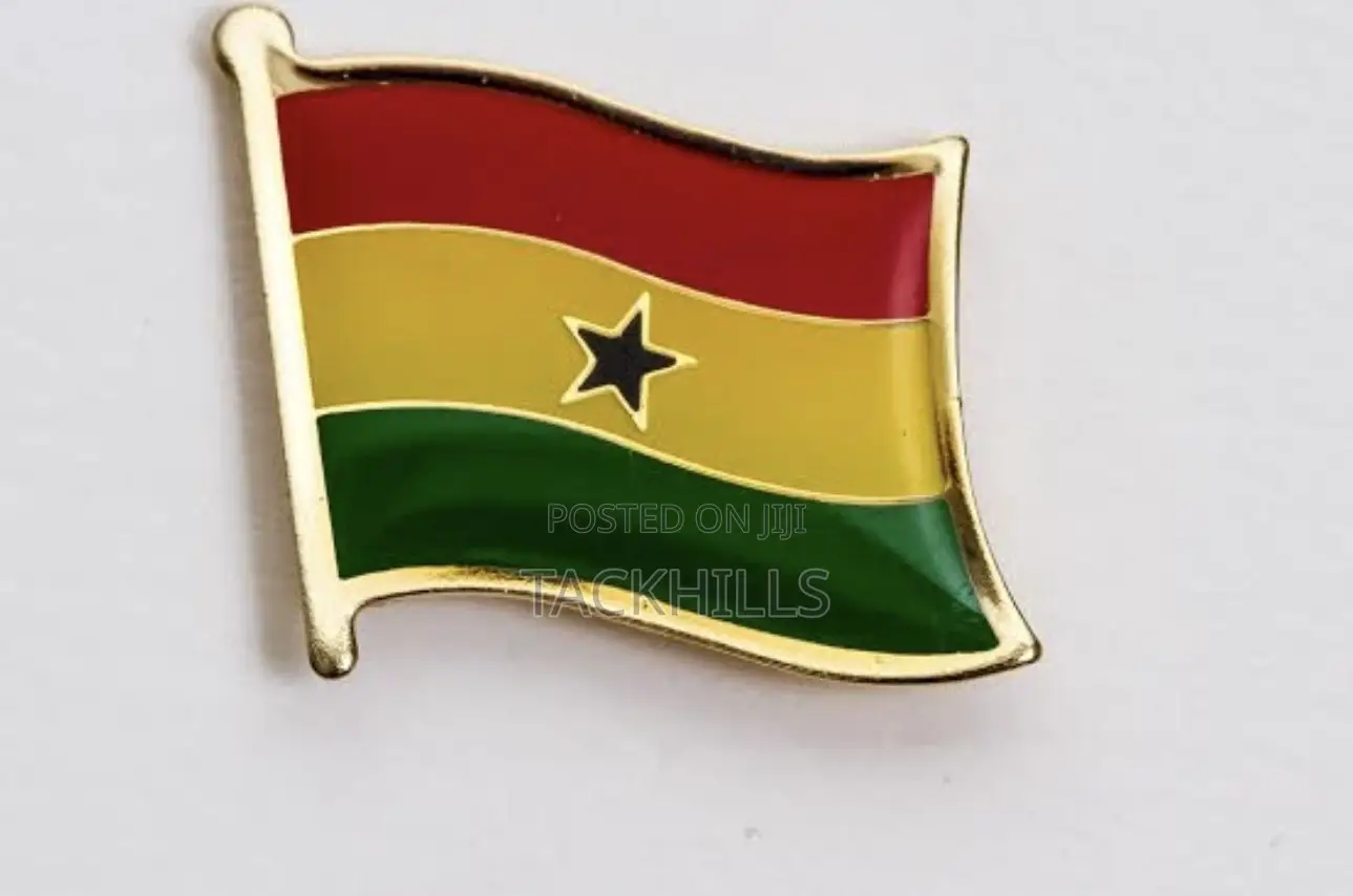 Ghana Flag Enamel Lapel Pin Badge Gold-Tone Metal