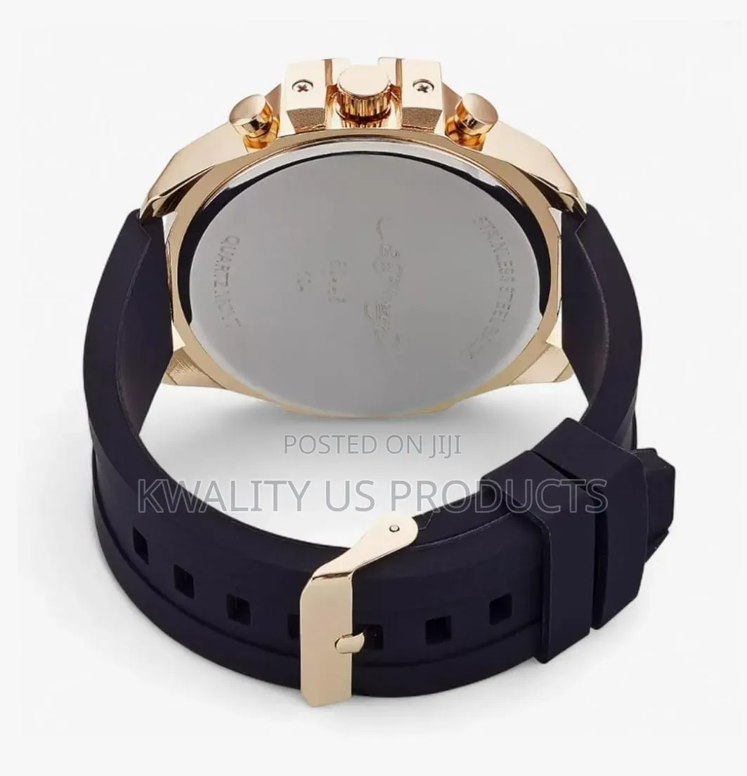 Ed Hardy Men's Gold-Tone Wrist Watch With Silicone Strap