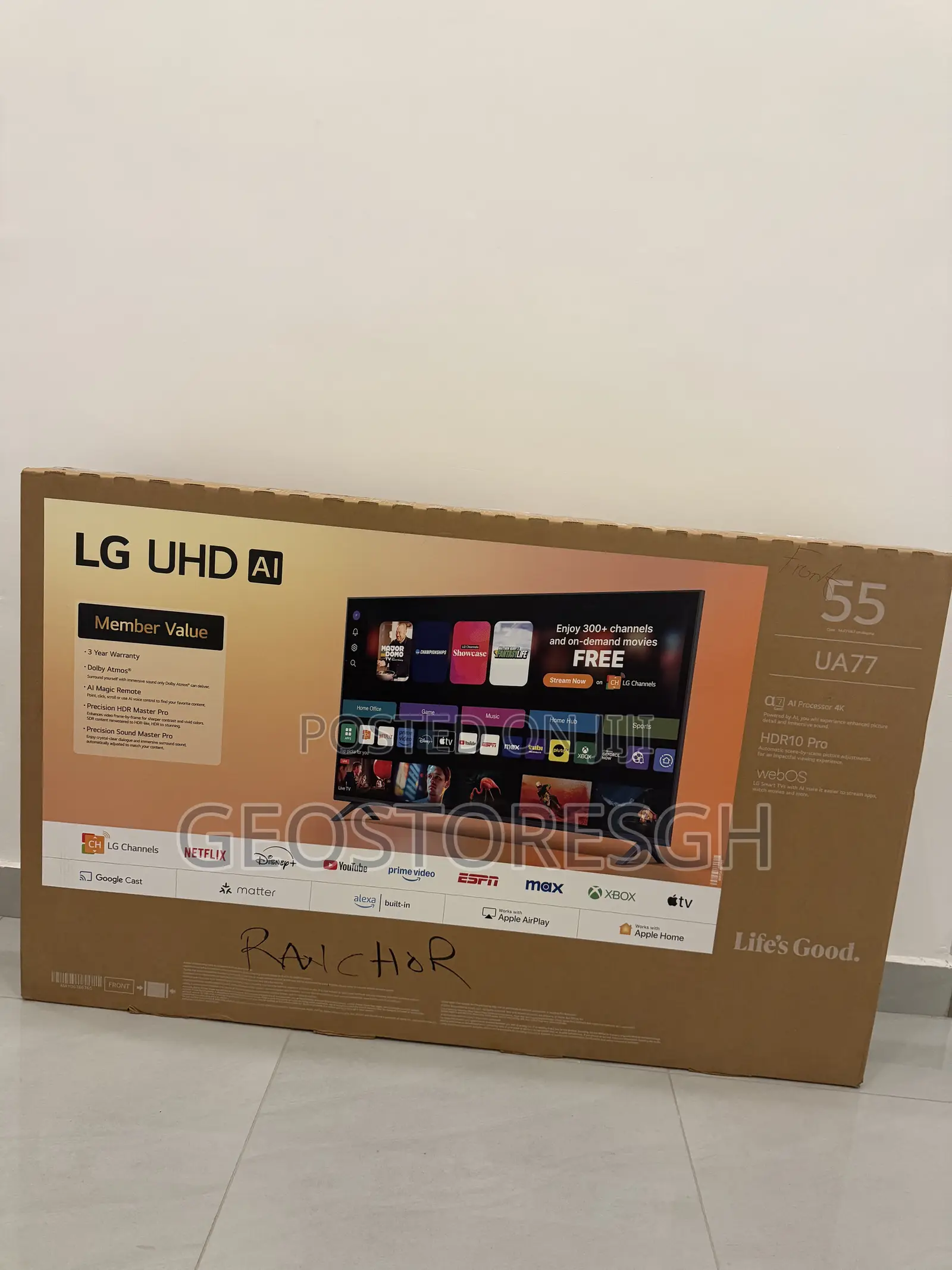 LG - 55” Class UA77 Series LED AI UHD Smart webOS TV (2025)