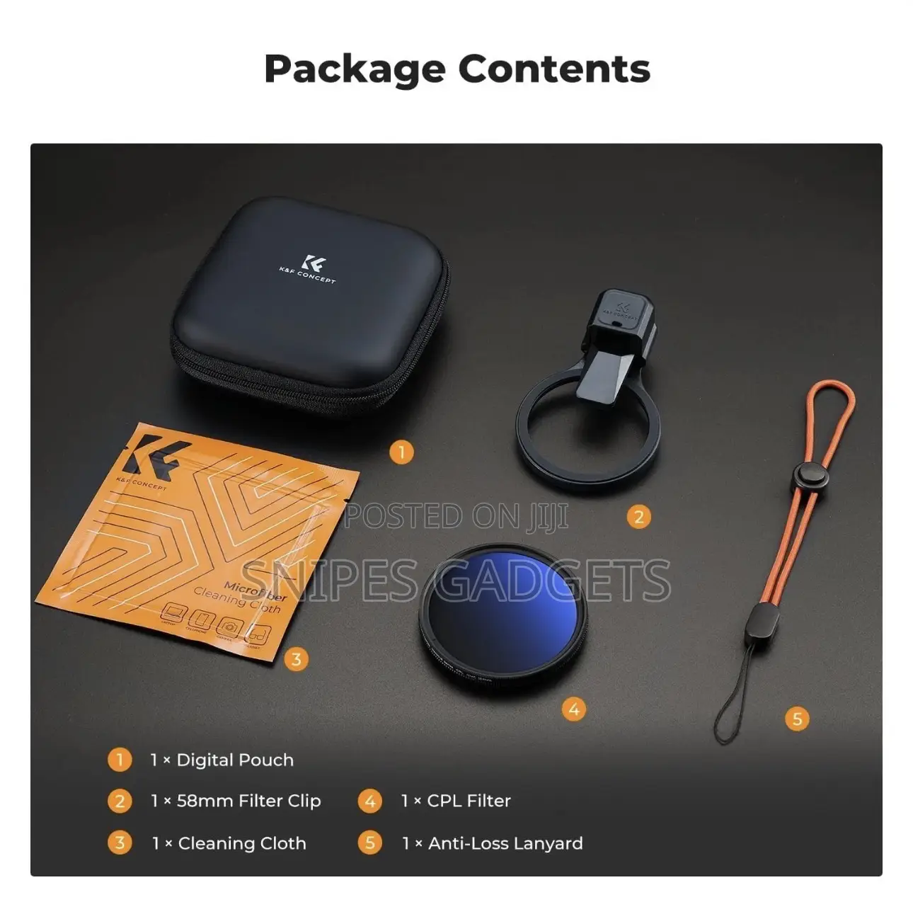 K F CONCEPT 58mm Press-on CPL Phone Lens Filter Kit, Polarizing Filter
