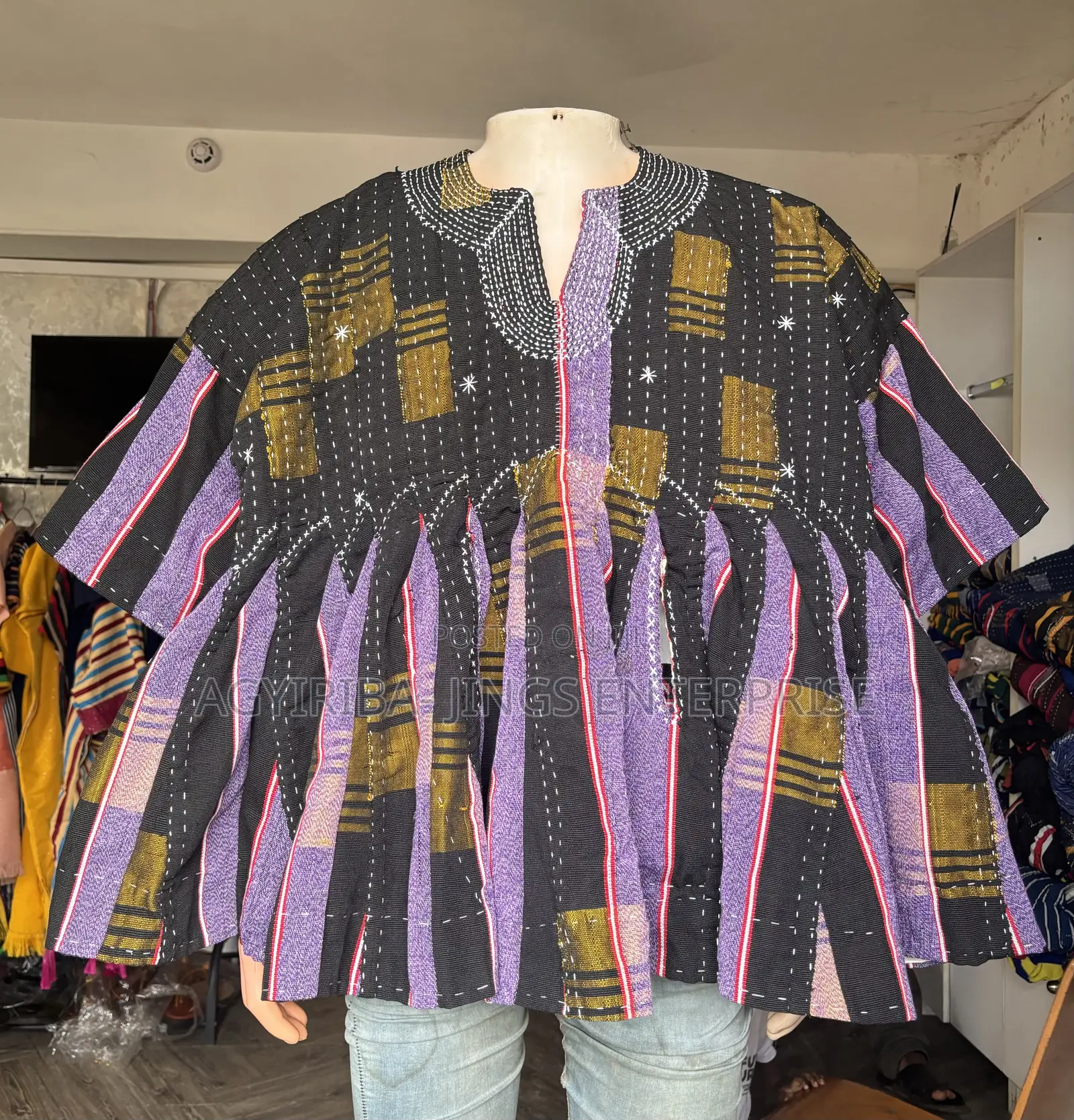 Black and Purple Men Smock
