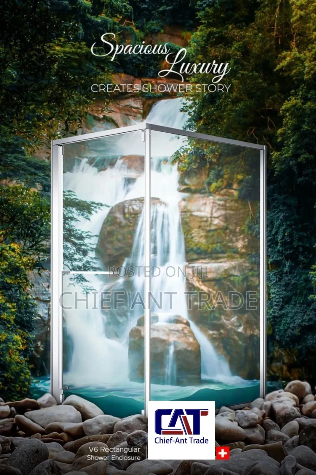 Big Shower Cubicle 120cm X 90cm. Shower Room