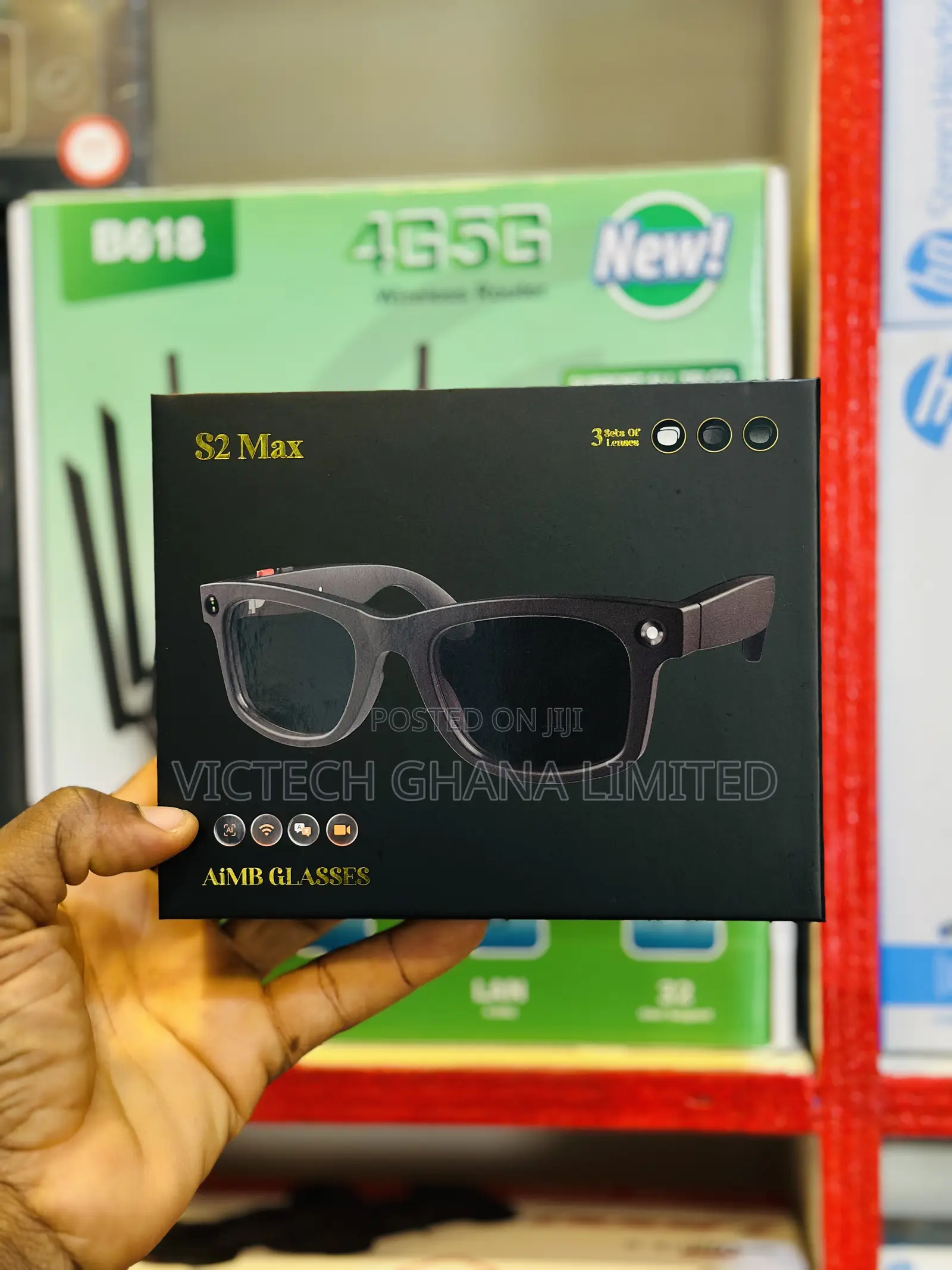 S2 Max Ai Smart Camera Glasses 3 in 1 Lens Transparent
