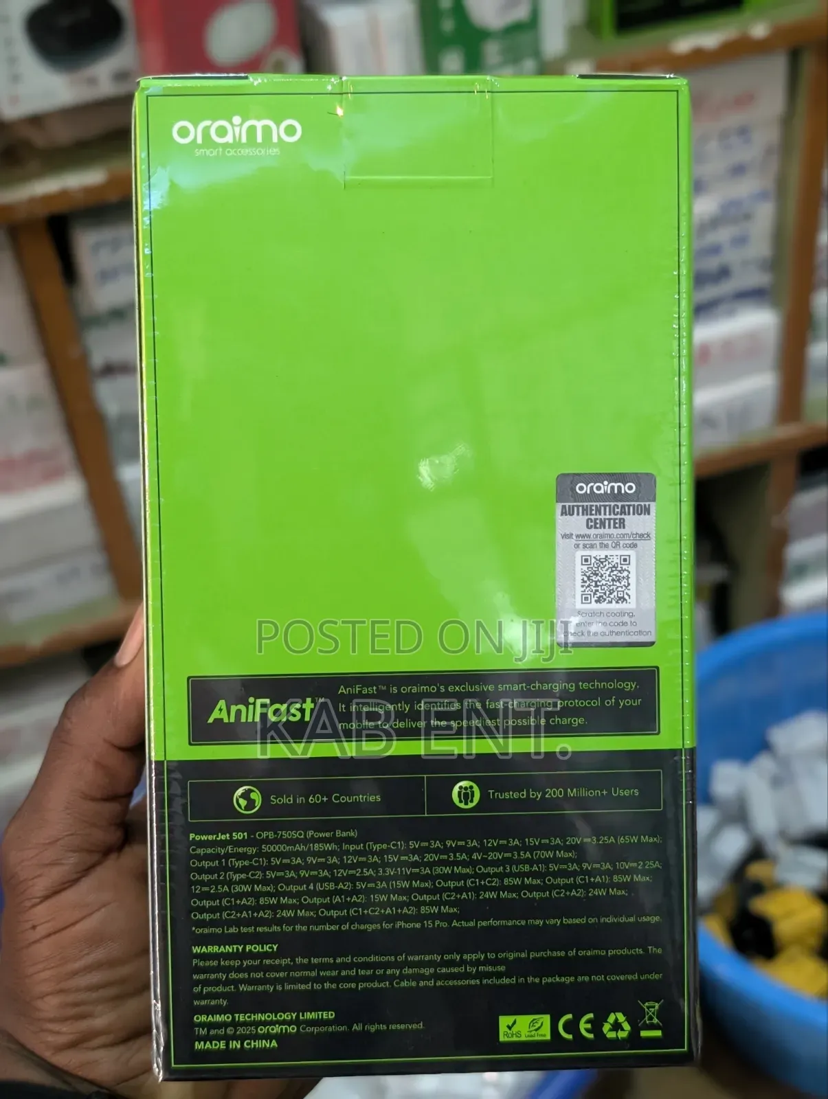 Oraimo PowerJet 501 Power Bank (OPB-750SQ) – 50000mAh