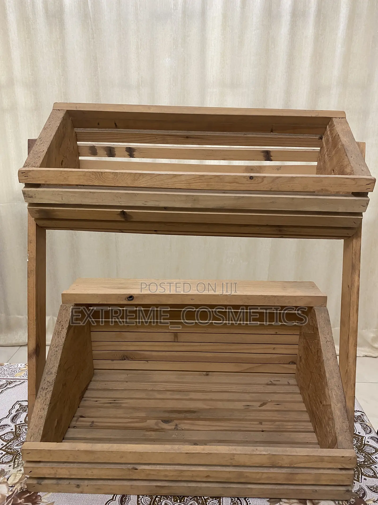 Crate-Style 2-Tier Display Stand