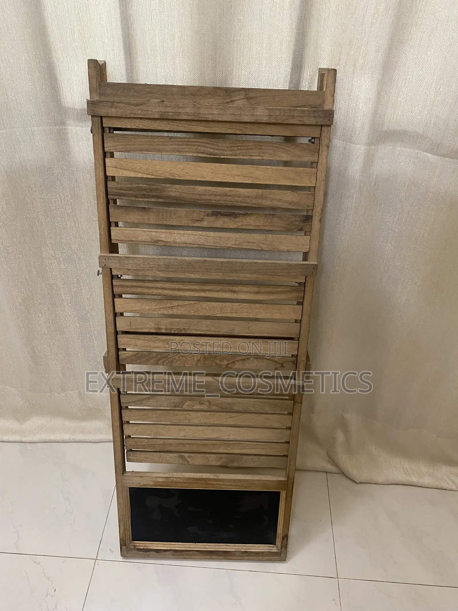 Wooden Display Stand or Tiered Shelf Unit With a Chalkboard Area