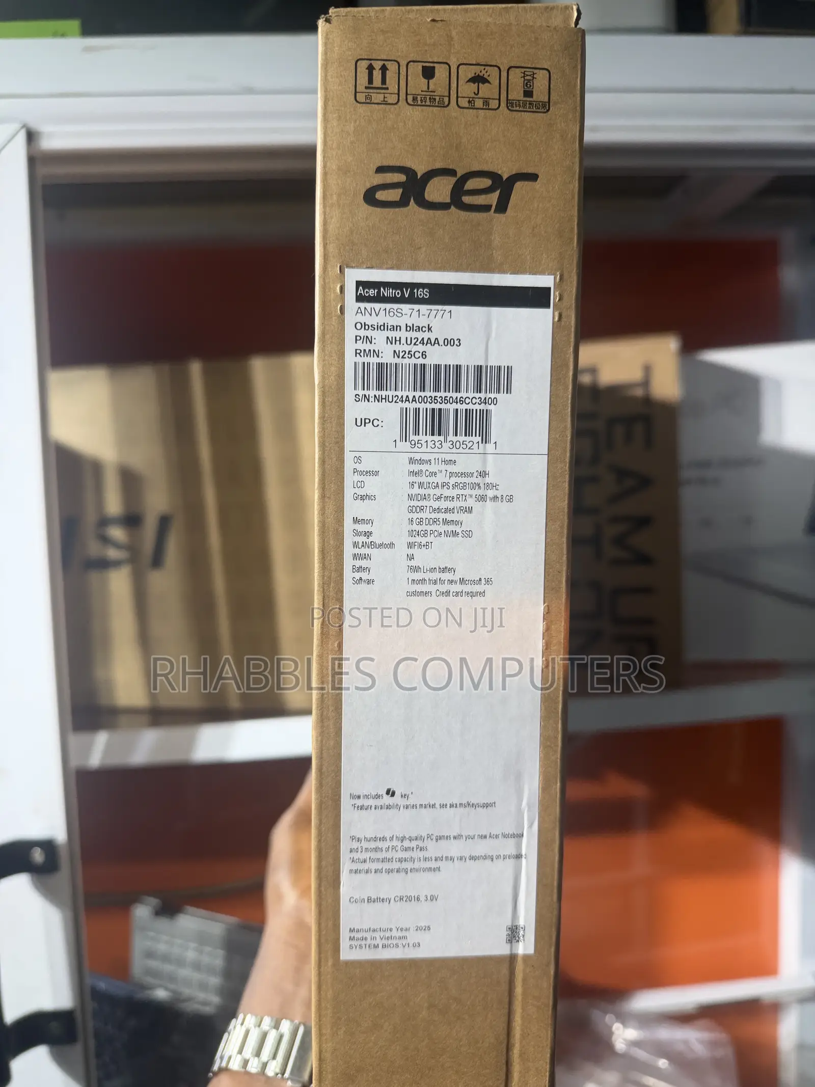 New Laptop Acer Nitro V 16 AI 16GB Intel Core Ultra 7 SSD 1T