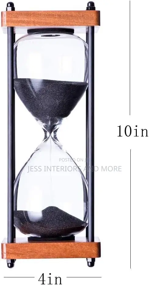 Decorative Wooden Sandglass, Black
