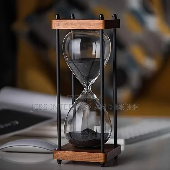 Decorative Wooden Sandglass, Black