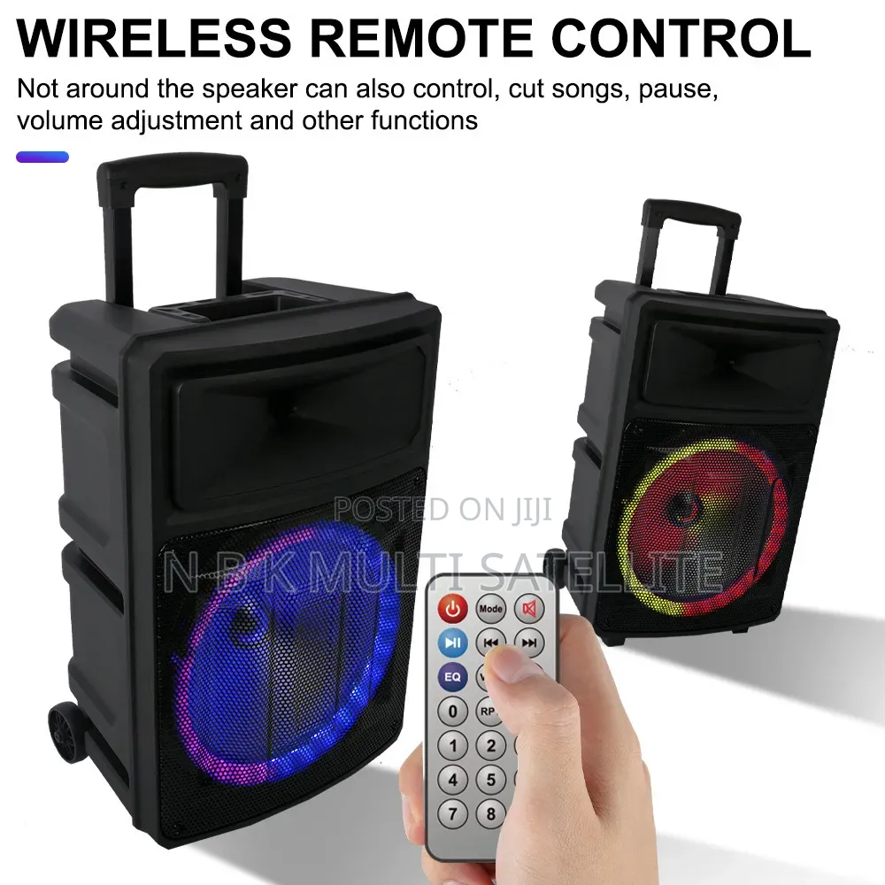 12 Inch Bluetooth Subwoofer Speaker With 2 Wireless Microphone