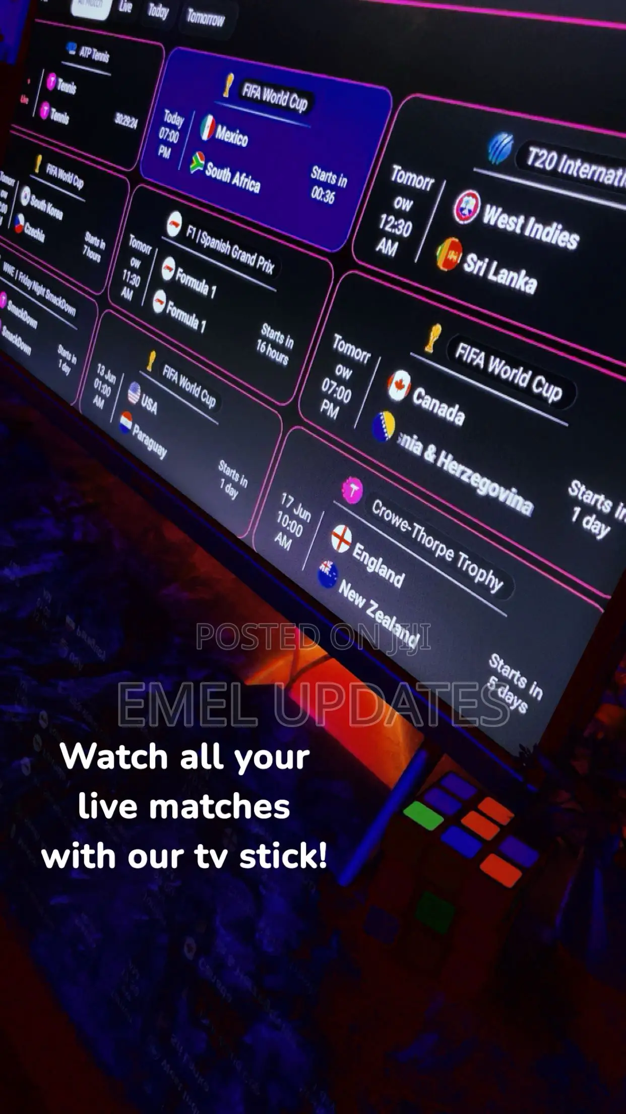 TV Stick / TV Box + Free Live Matches, Netflix , Android Apps