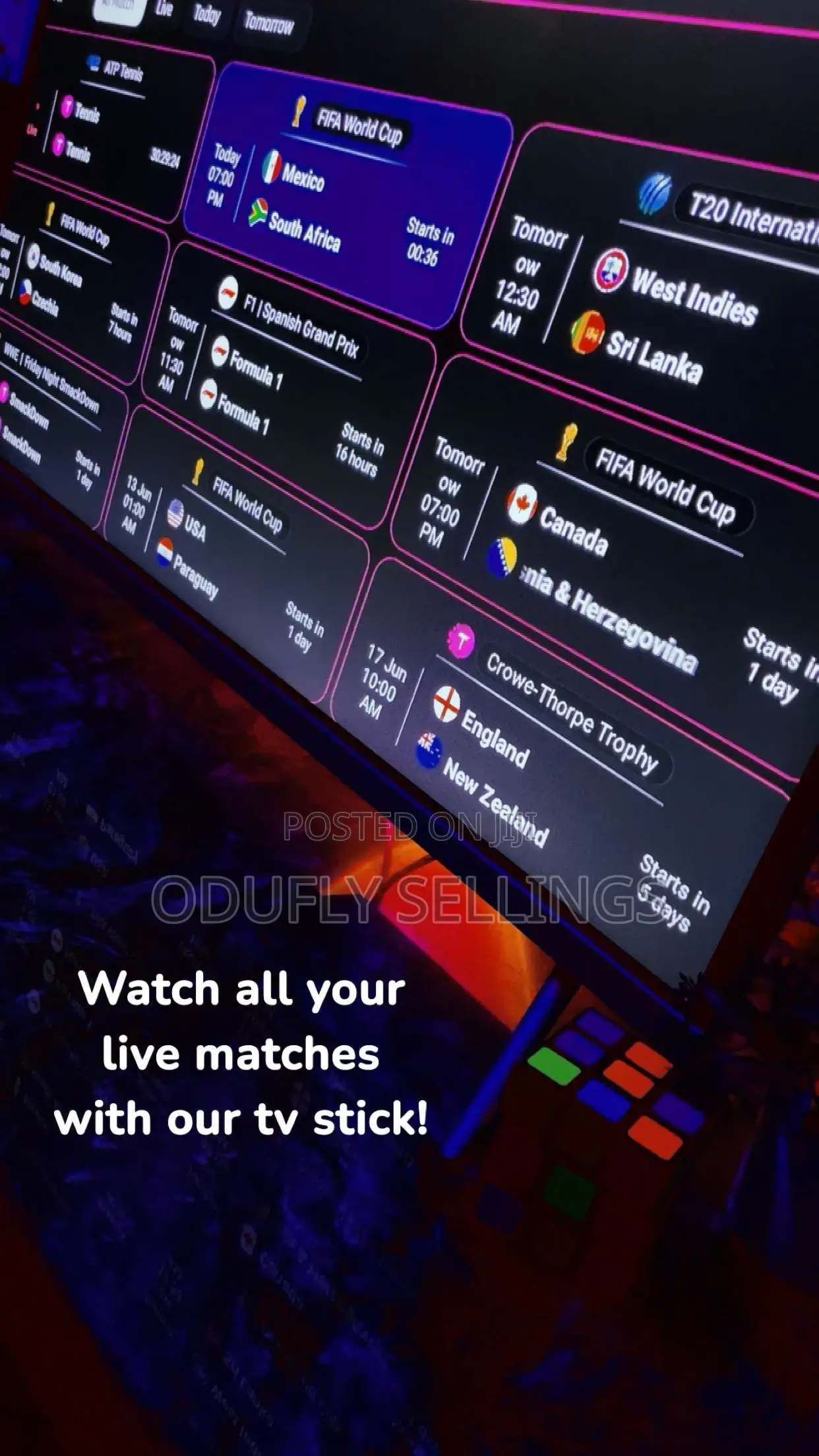 TV Stick / TV Box + Free Live Matches, Netflix , Android Apps
