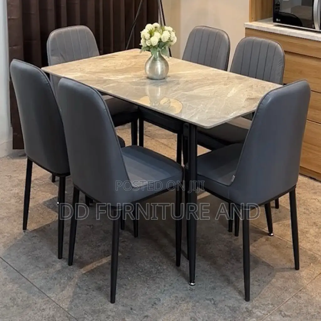 6 Seater Dining Set Brown