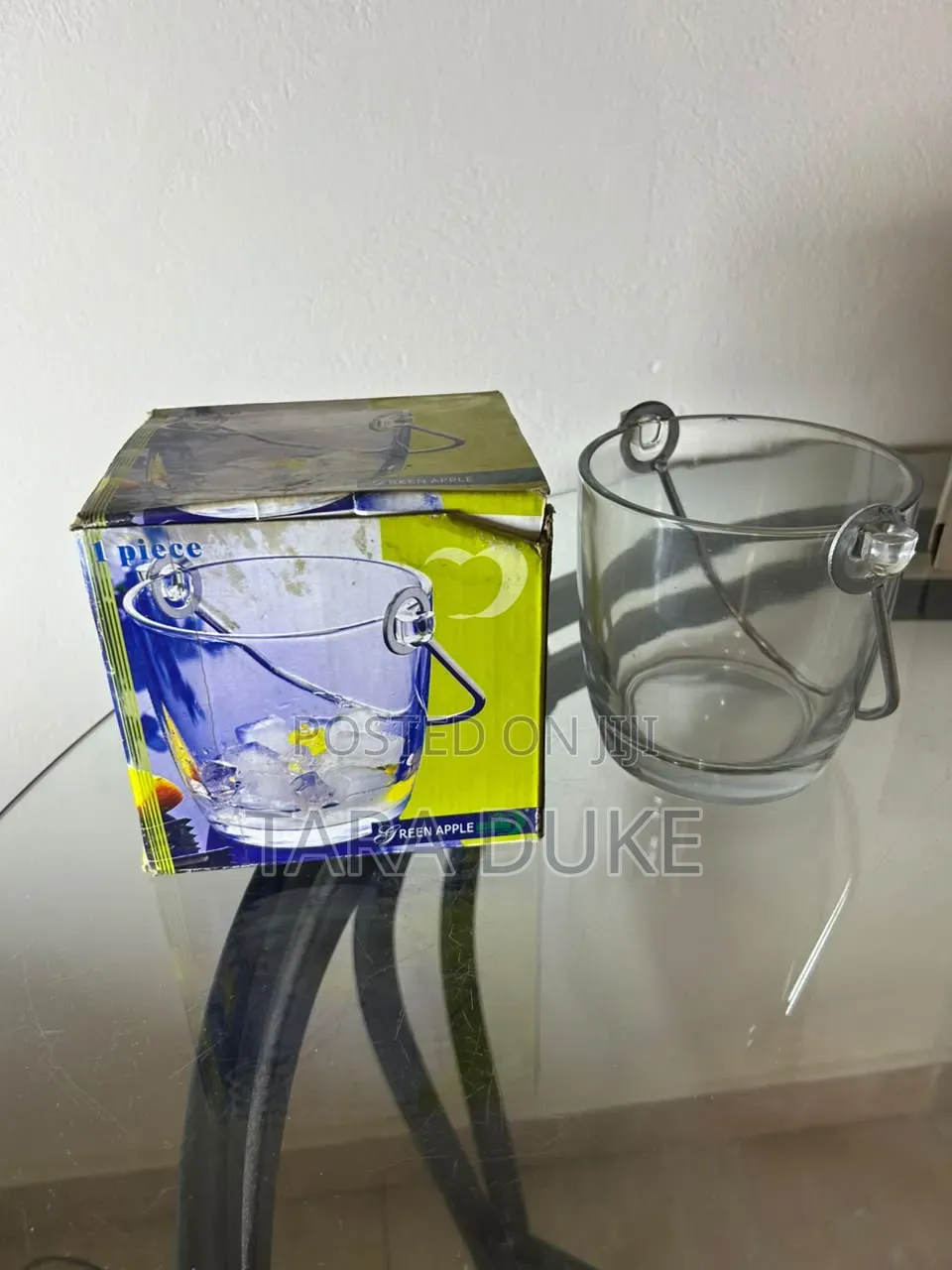 Clear Glass Ice Bucket
