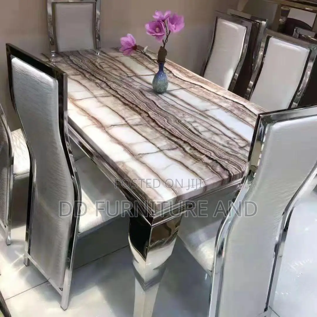 6 Seater Marble Dining Table