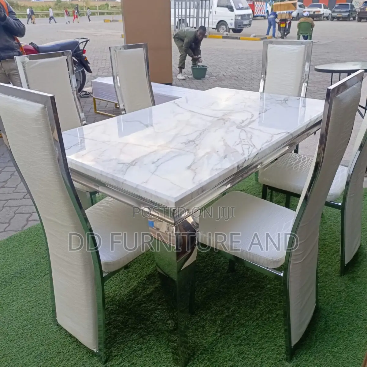 6 Seater Marble Dining Table