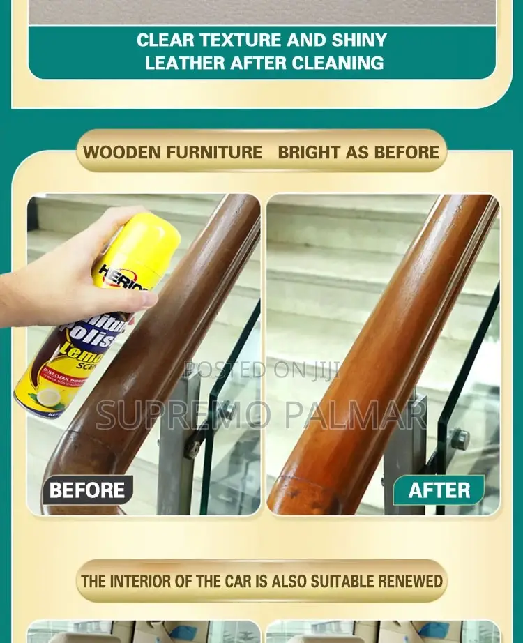 Wood Cleaner Wax Polish Spray – Furniture Cabinet Wax Oil Polisher