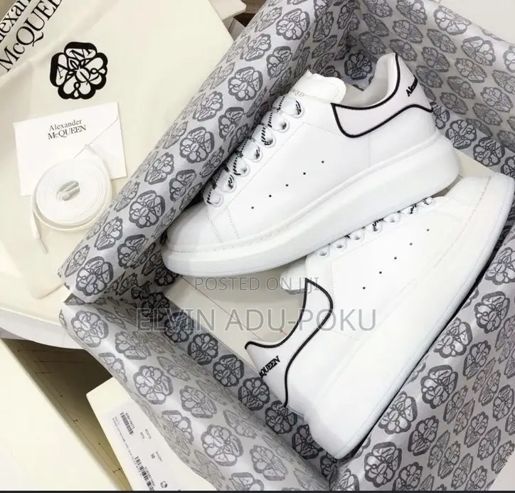 McQueen Oversized Leather Sneakers | Snow White