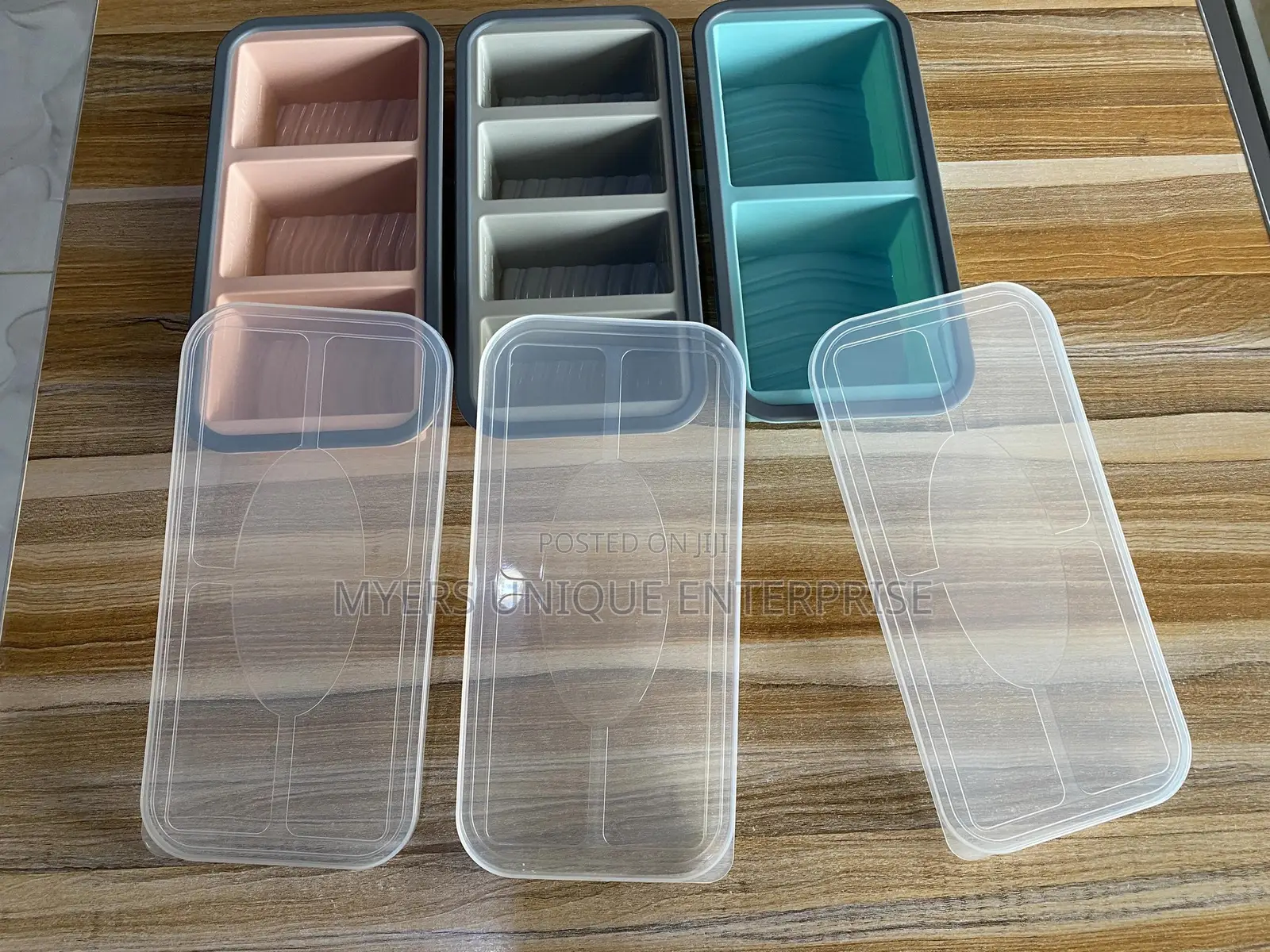 2,3,4 Cubes Reusable Silicone 3pcs Soup Bowls (For Meals Freezing)