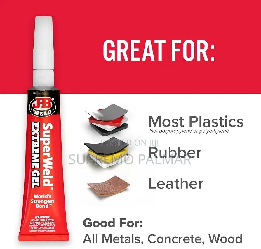 J-B Weld Superweld Extreme, Instant Adhesive Super Glue Gel for Metals
