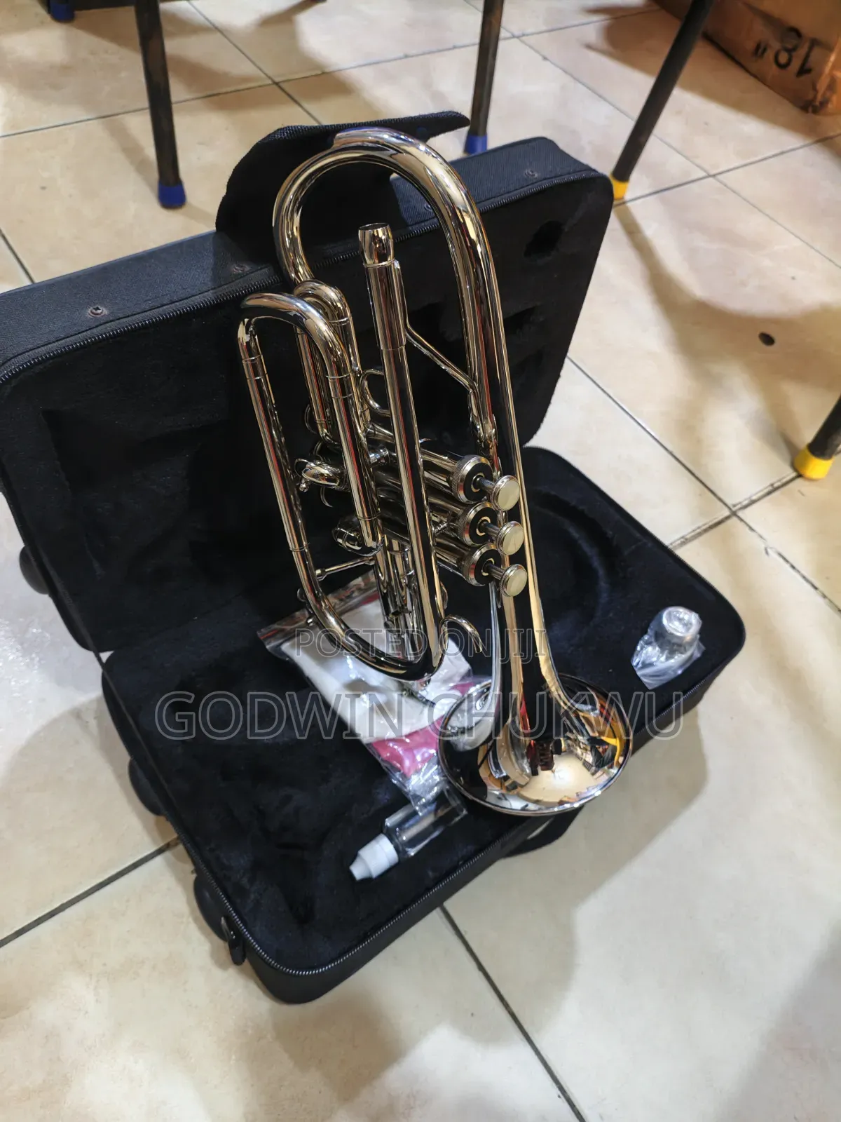 Silver-Plated Cornet With Hard Case Accessories . Ready to Play