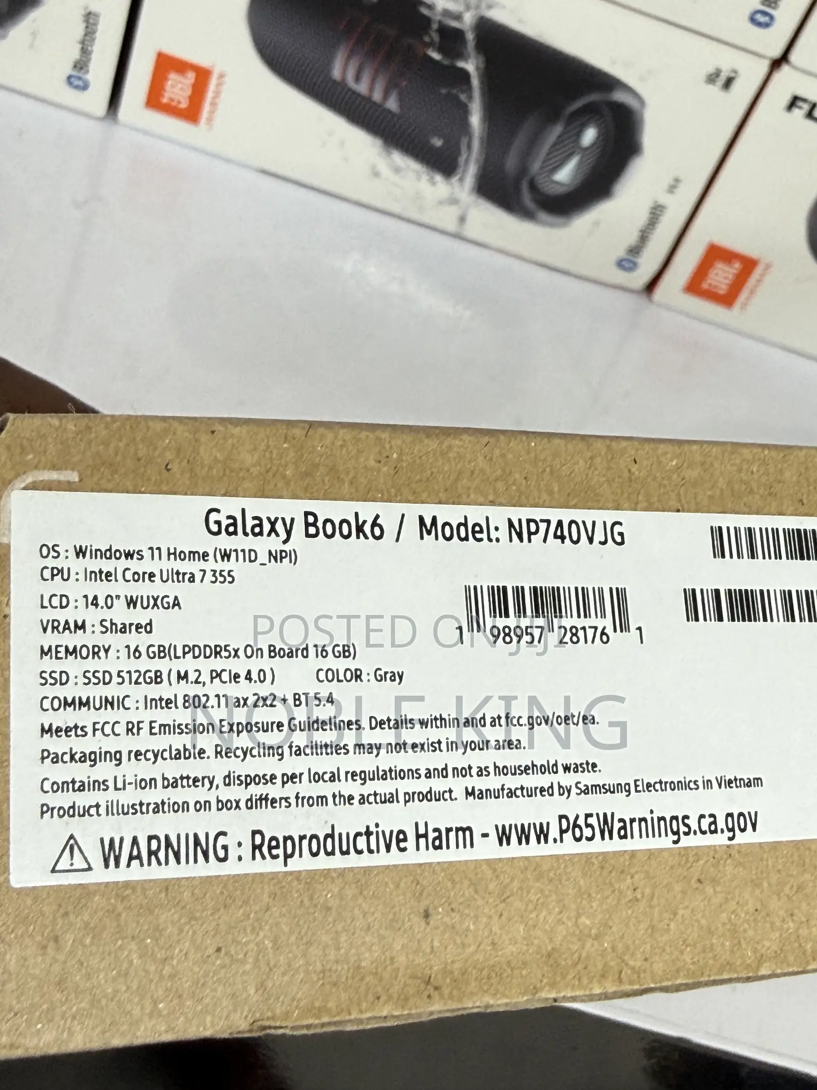 New Laptop Samsung Galaxy Book5 Pro 16GB Intel Core Ultra 7 SSD 512GB