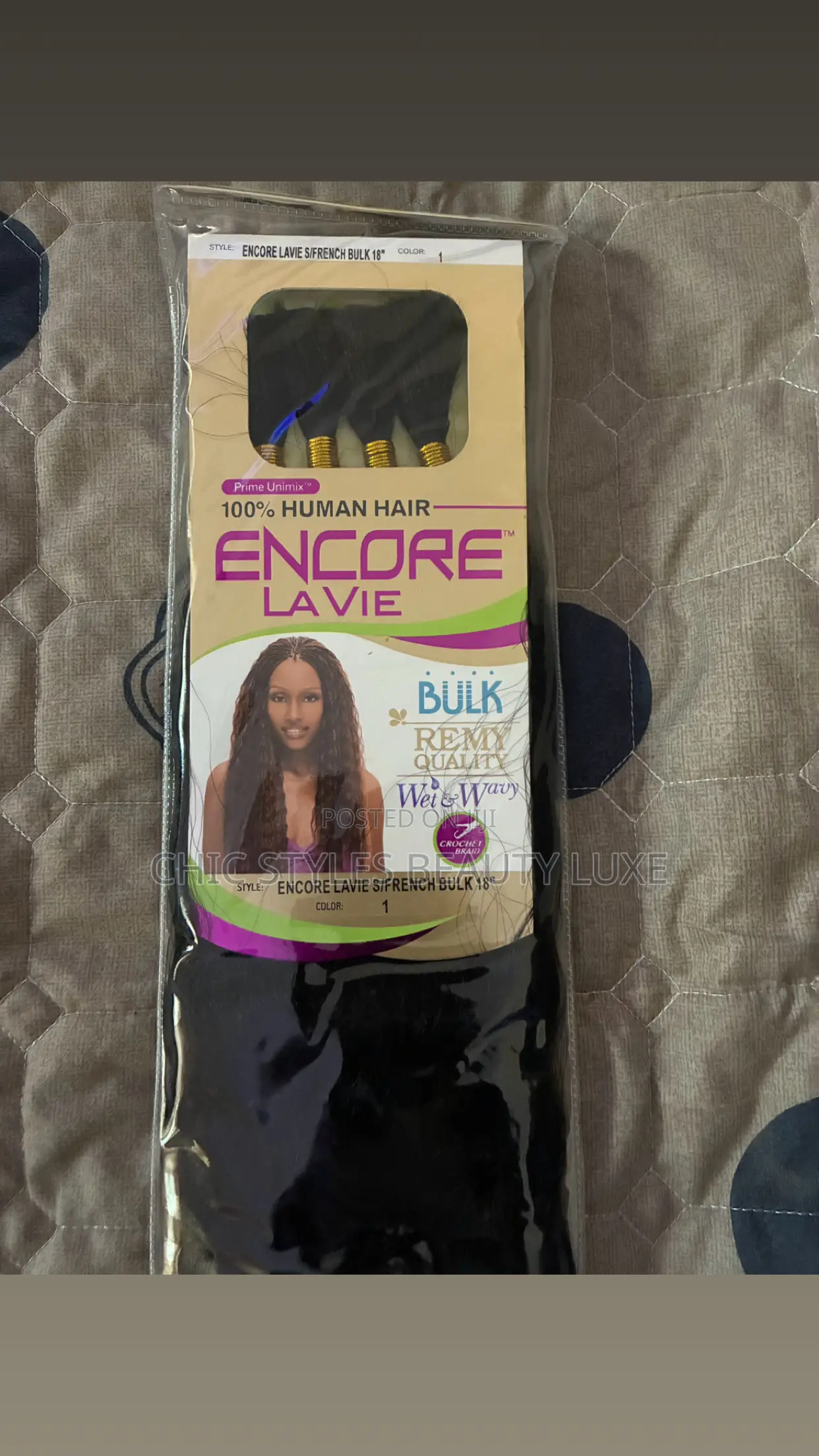 Human Hair Blend Crochet Braids Encore La Vie Wet N Wavy French Bulk