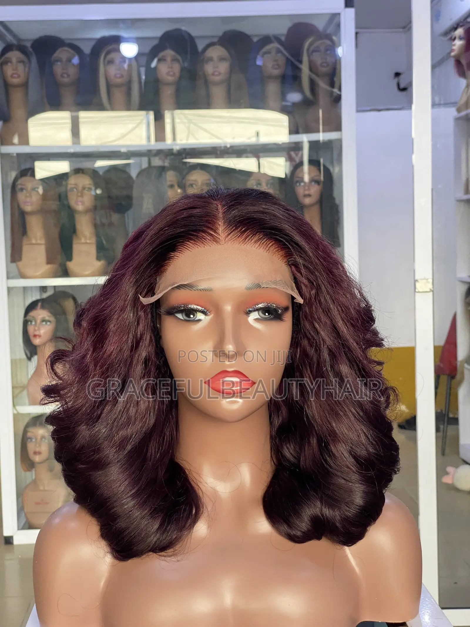 14 Inches Dark Burgundy Vietnam SDD Bouncy With 5x5 Closure