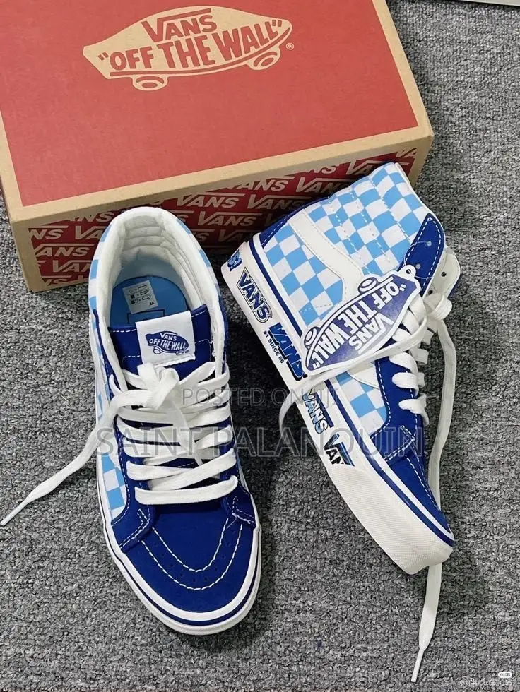 Vans Sk8-Hi 38 DX Sneakers in a Blue and White Checkerboard
