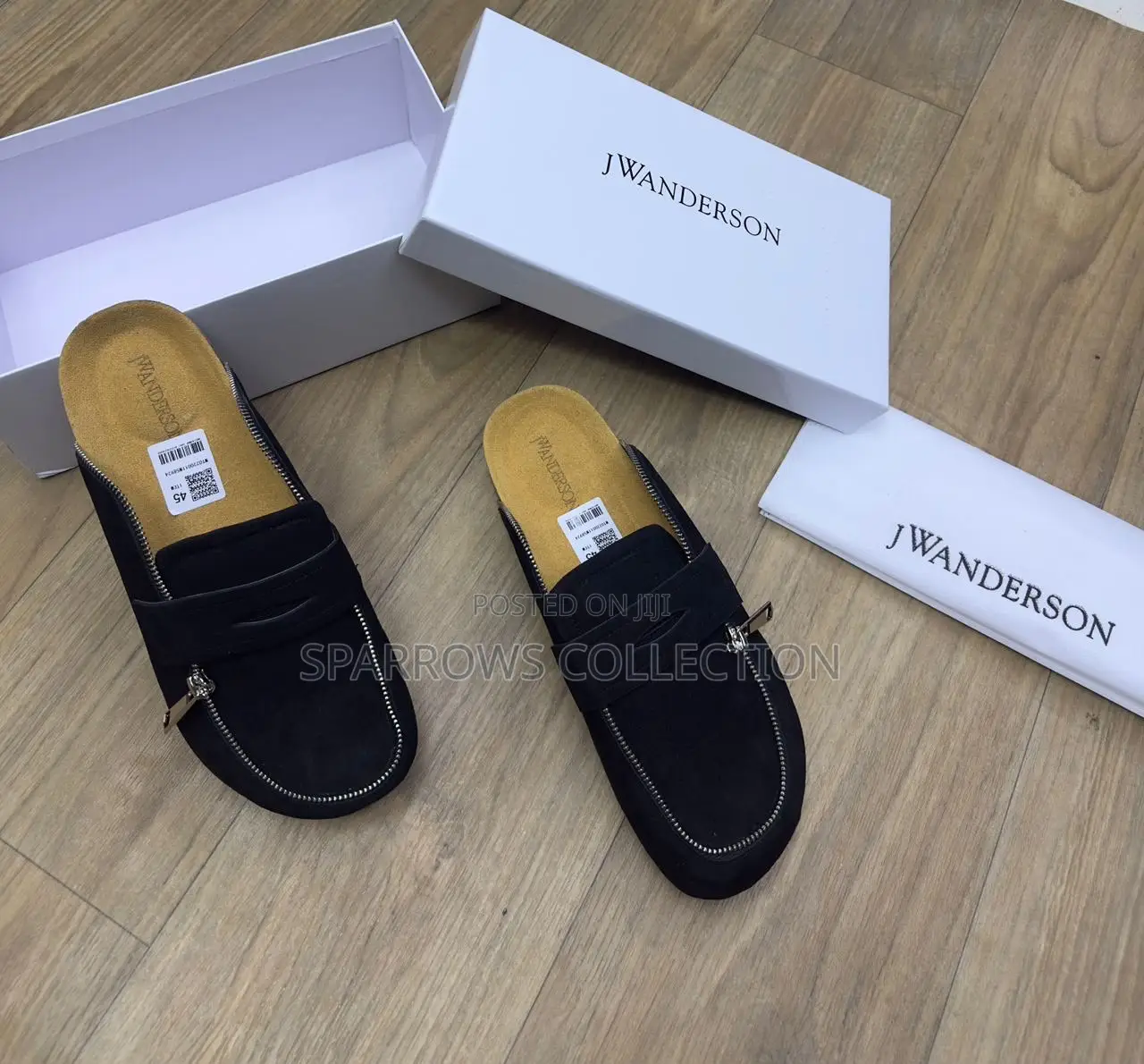 JW Anderson Black Suede Loafer Mule