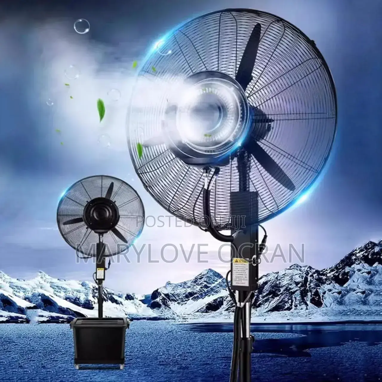 Mist / Ice 
Size : 30 Inches Wide
Water Capacity: 42Liters