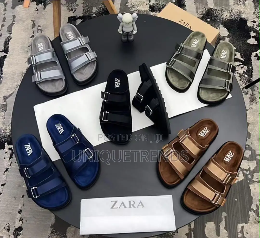 Zara Double Buckle Slides (Suede)