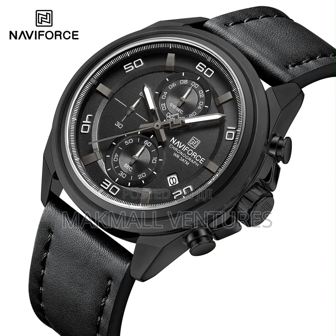 Naviforce Men Leather Chronograph Watch (NF 8075)