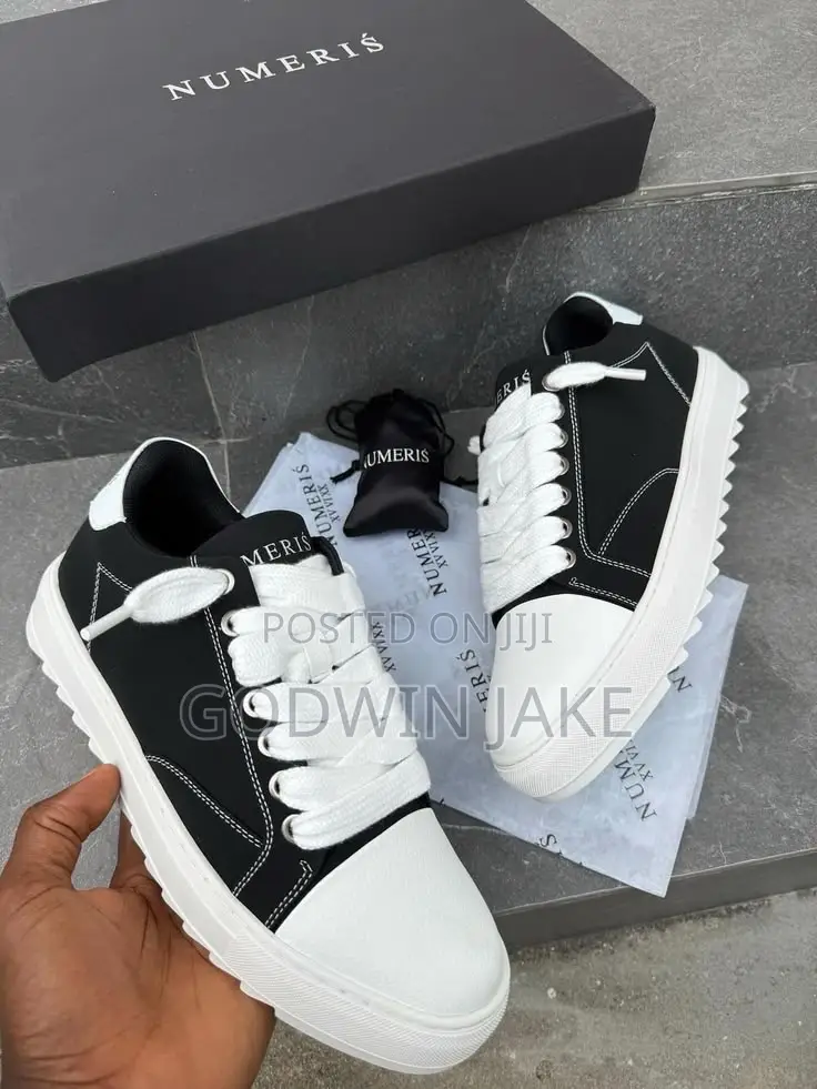 Numeris Premium Low-Top Sneakers – Black White | Unisex