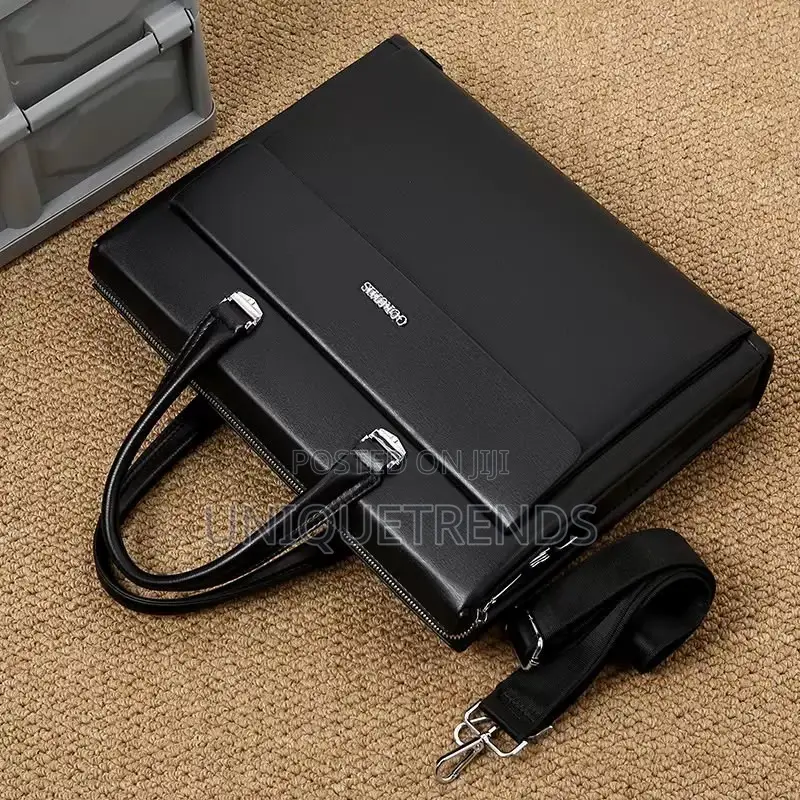 High Quality Leather Briefcase/Laptop Bag (Black)