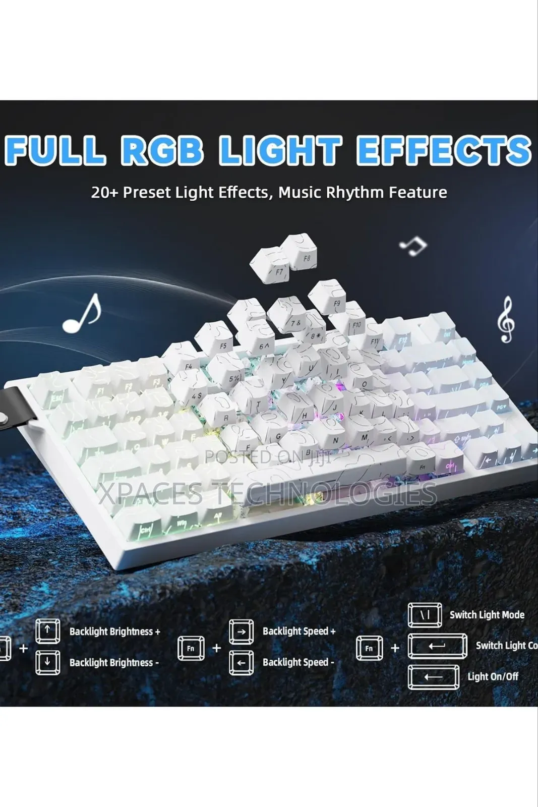 Attack Shark R82he Rt Wired RGB Mechanical Gaming Keyboard-White