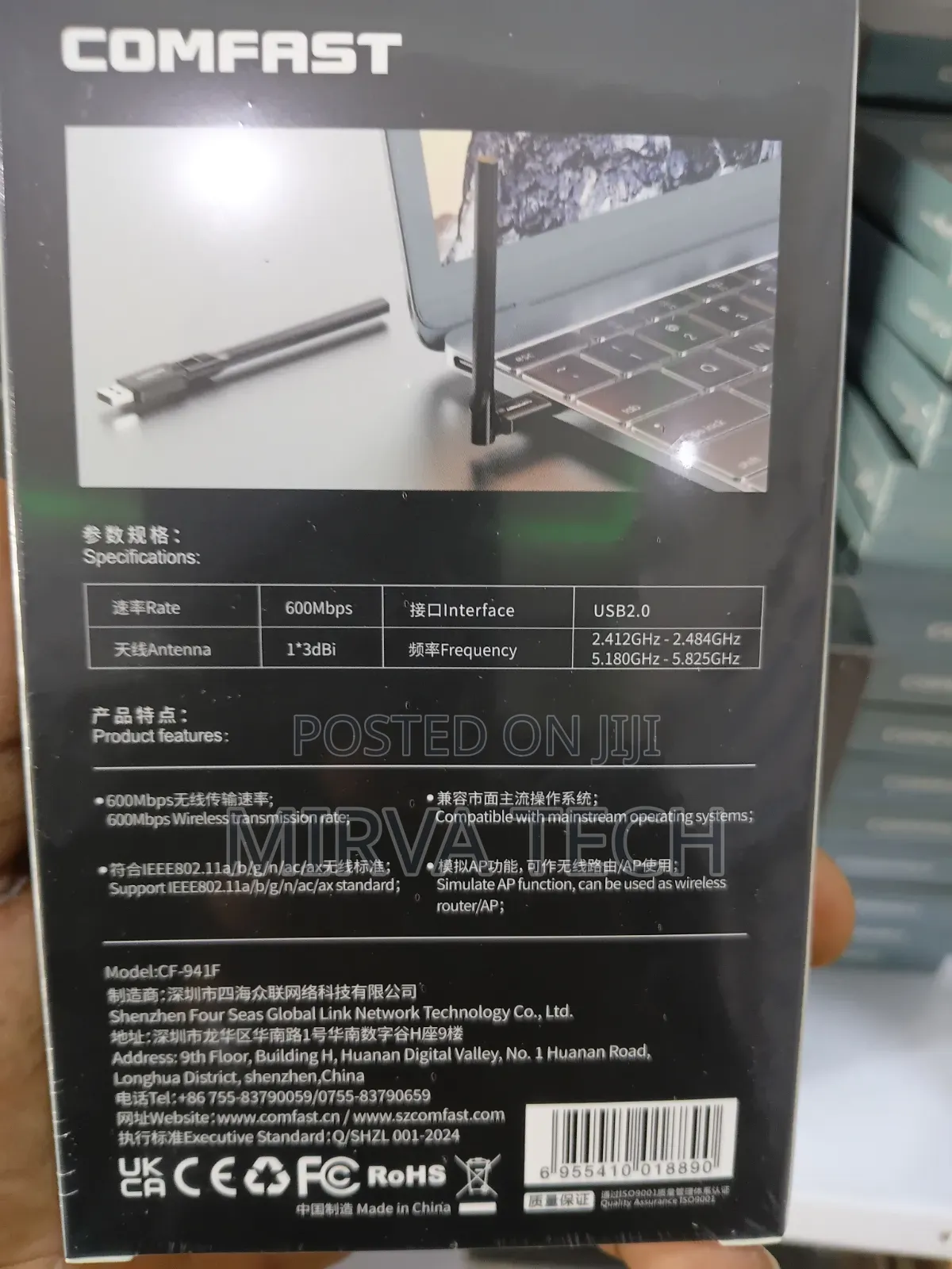 Comfast AX600 Wifi 6 USB Adapter CF-941F