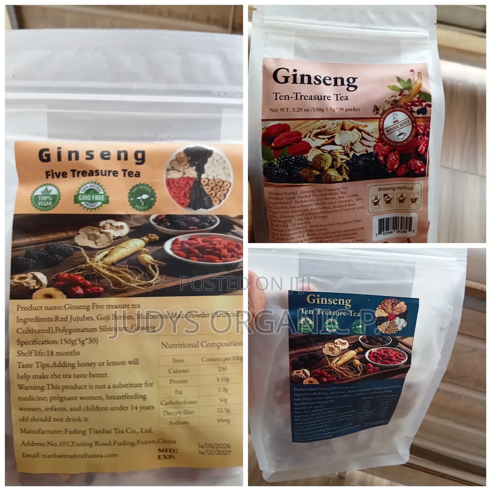 Ginseng Five, Ginseng Ten Treasure Teas(Ghc170,200 220)