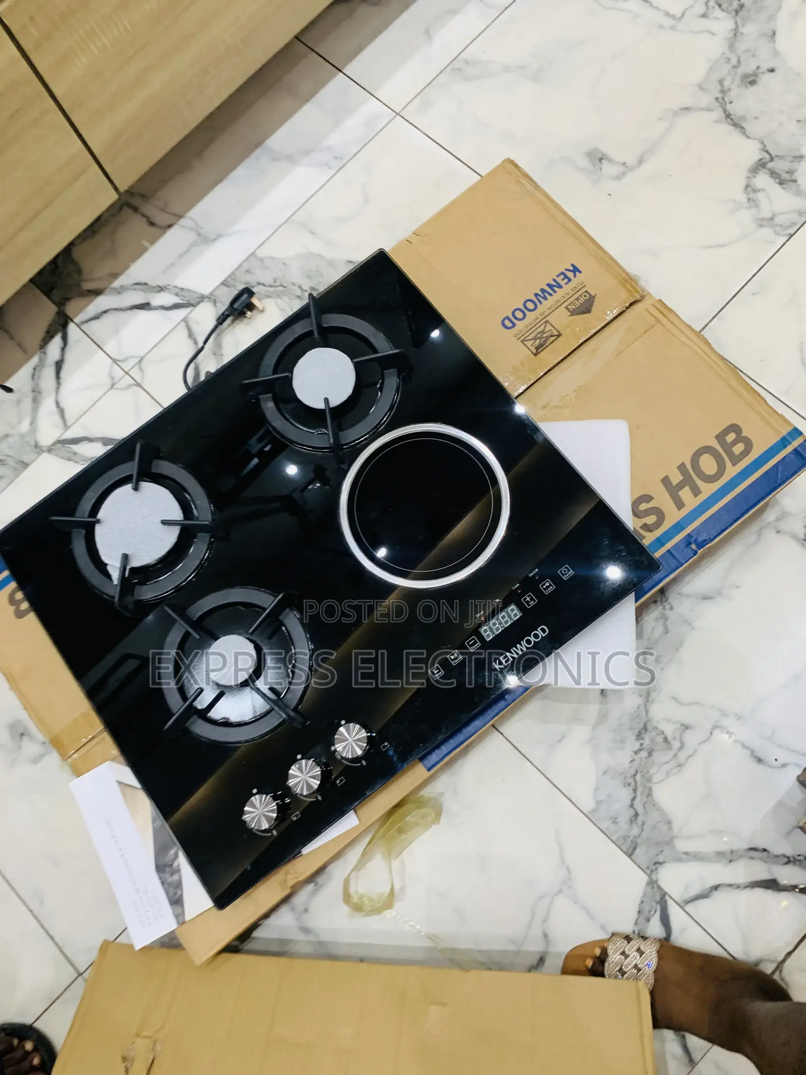 Stainless Sleek Black Gas Electric Cooker 3-1 Stove Kenwood
