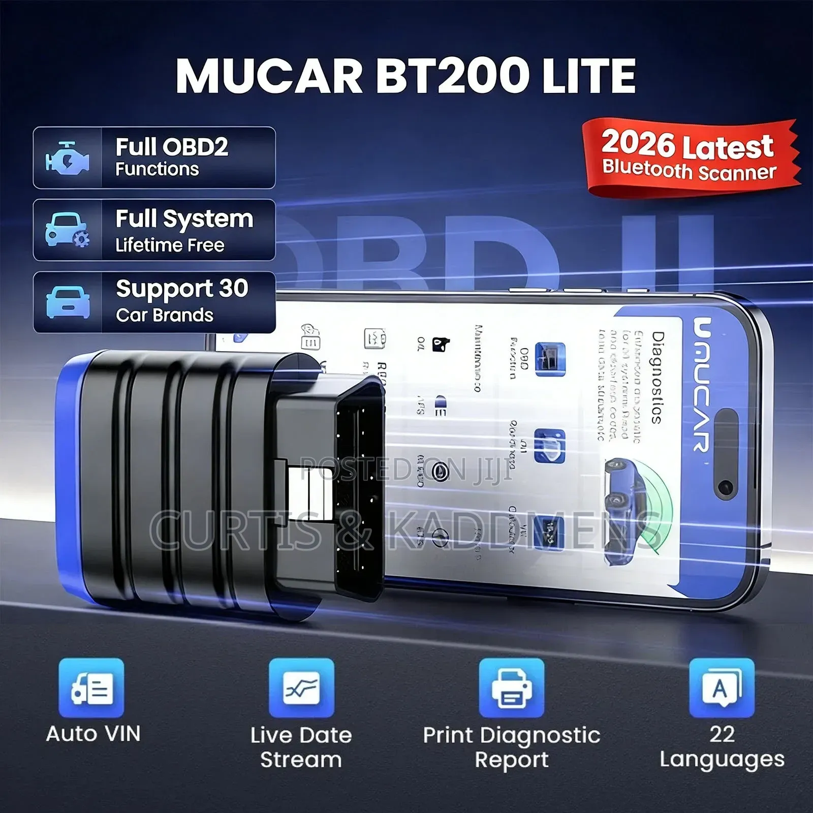 Mucar BT200 Lite Bluetooth OBD2 Diagnostic Scan Free Lifetime Update
